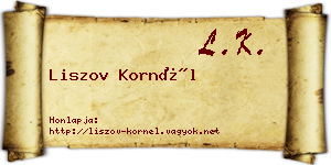 Liszov Kornél névjegykártya
